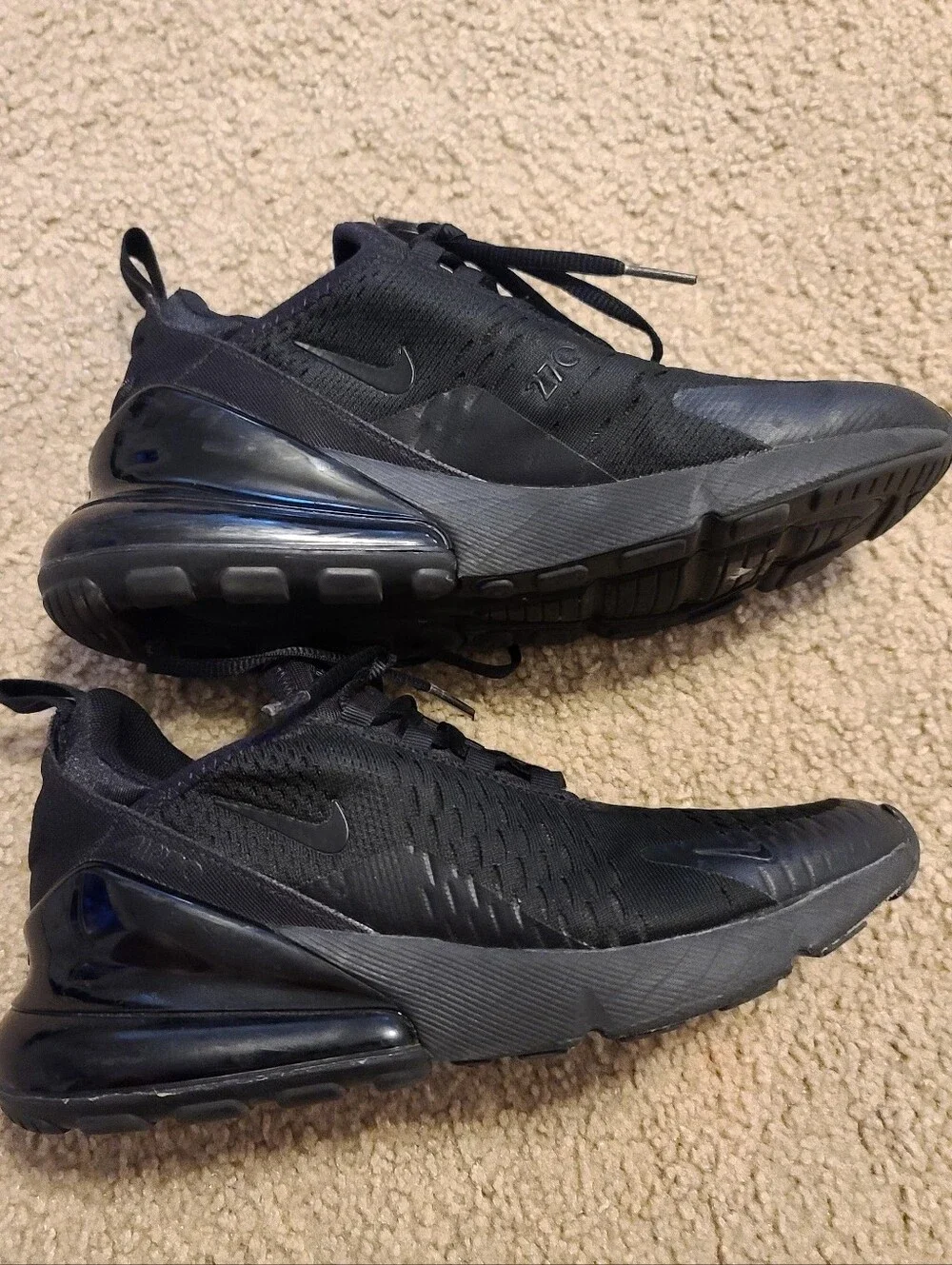 Boys 5Y, Nike Air Max 270 Black Shoes - BQ5776-001
